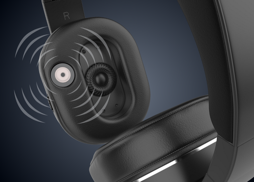 Zoom sur la conduction osseuse sur le casque Spokeo